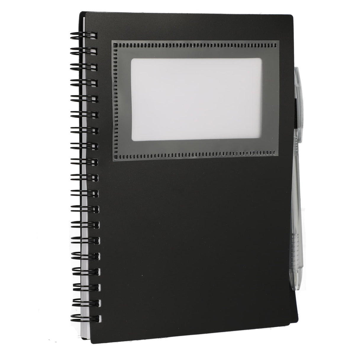 Star Spiral Notebook with Card Pocket and Pen, 5 x 7 Inches - Black - Right Angle 4