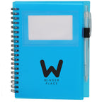 Star Spiral Notebook with Card Pocket and Pen, 5 x 7 Inches - Translucent Blue - Front