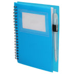 Star Spiral Notebook with Card Pocket and Pen, 5 x 7 Inches - Translucent Blue - Left Angle 2