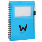 Star Spiral Notebook with Card Pocket and Pen, 5 x 7 Inches - Translucent Blue - Right Angle 2