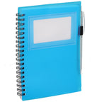 Star Spiral Notebook with Card Pocket and Pen, 5 x 7 Inches - Translucent Blue - Right Angle 3