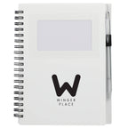 Star Spiral Notebook with Card Pocket and Pen, 5 x 7 Inches - White - Front