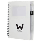 Star Spiral Notebook with Card Pocket and Pen, 5 x 7 Inches - White - Left Angle 2