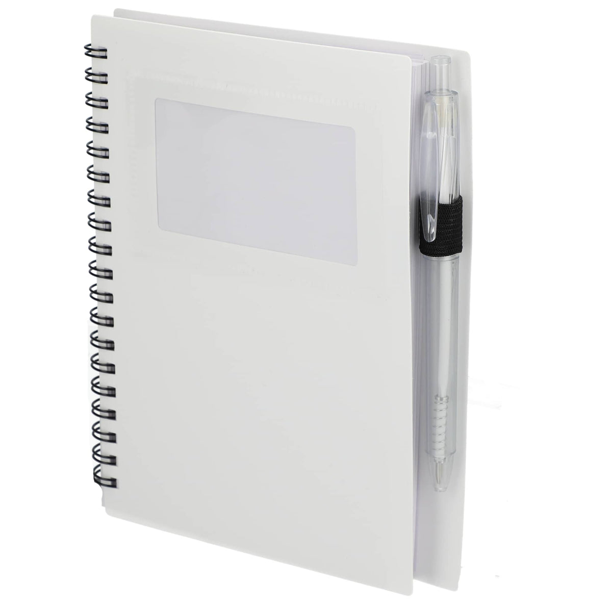 Star Spiral Notebook with Card Pocket and Pen, 5 x 7 Inches - White - Left Angle 3