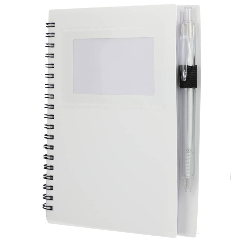 Star Spiral Notebook with Card Pocket and Pen, 5 x 7 Inches - White - Left Angle 4