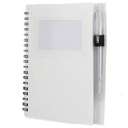 Star Spiral Notebook with Card Pocket and Pen, 5 x 7 Inches - White - Left Angle 4