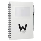 Star Spiral Notebook with Card Pocket and Pen, 5 x 7 Inches - White - Right Angle 2