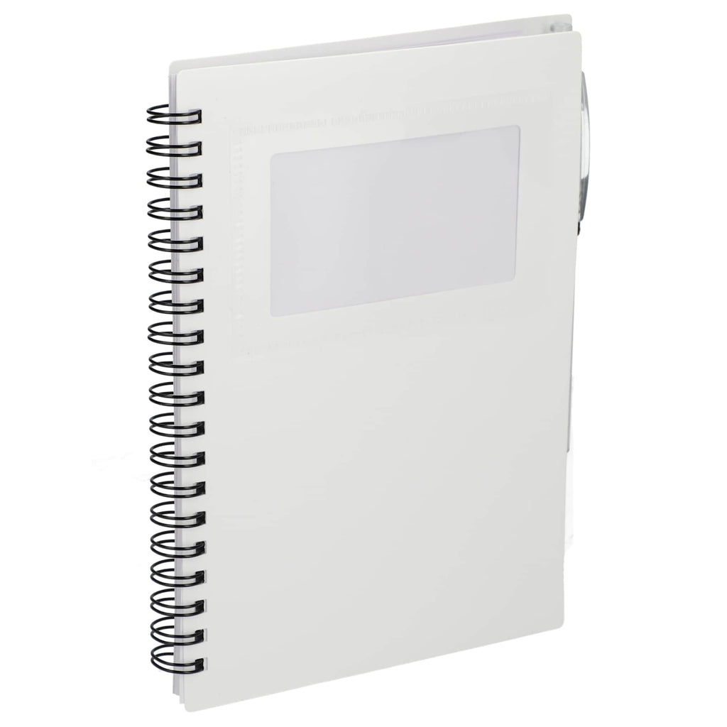 Star Spiral Notebook with Card Pocket and Pen, 5 x 7 Inches - White - Right Angle 3