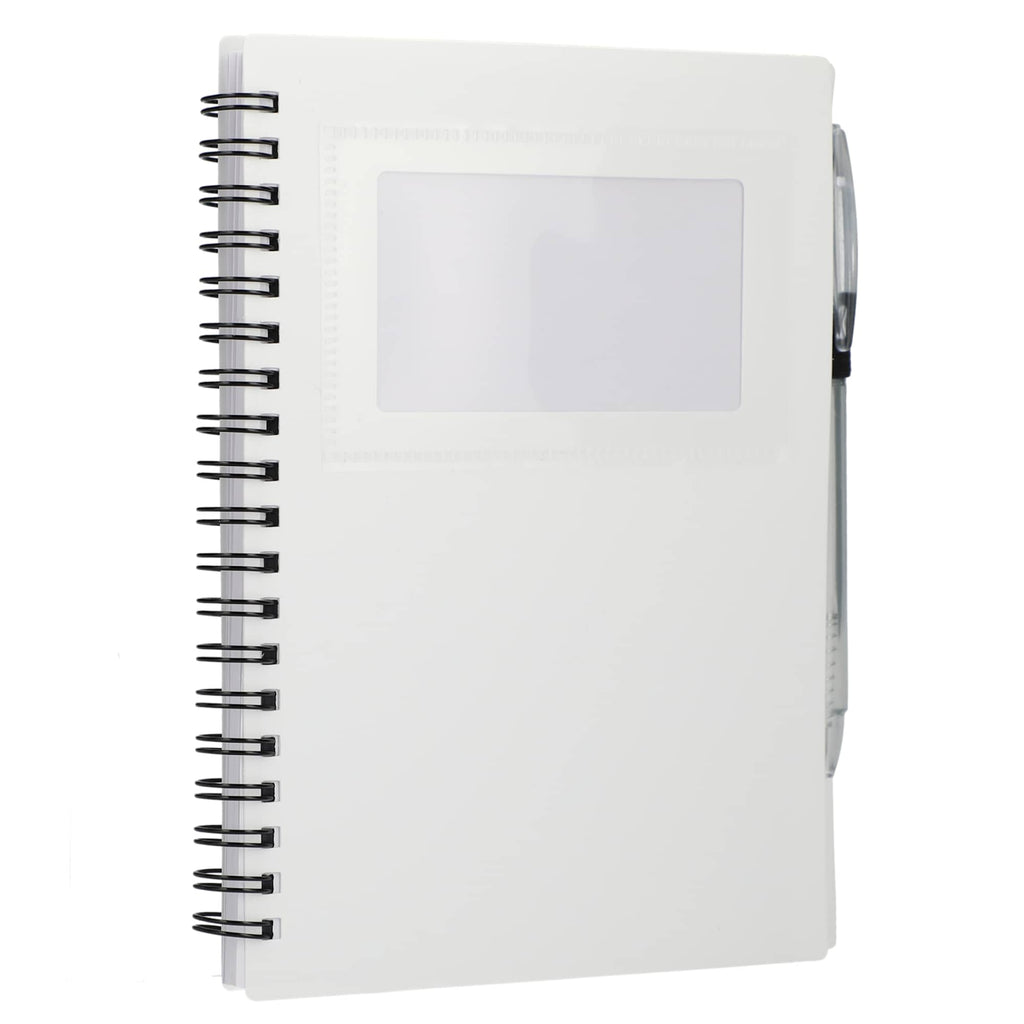 Star Spiral Notebook with Card Pocket and Pen, 5 x 7 Inches - White - Right Angle 4