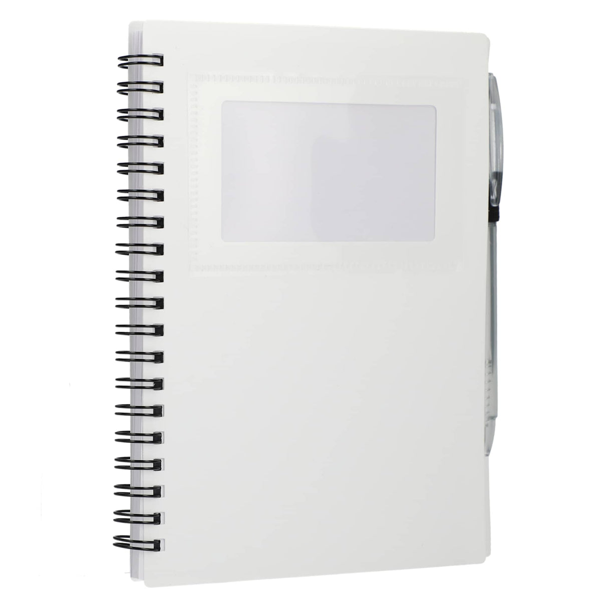 Star Spiral Notebook with Card Pocket and Pen, 5 x 7 Inches - White - Right Angle 4