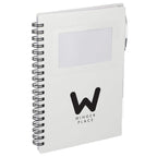 Star Spiral Notebook with Card Pocket and Pen, 5 x 7 Inches - White - Right Angle
