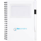 Star Spiral Notebook with ID Window and Pen, 5.5 x 7 Inches - White - Front