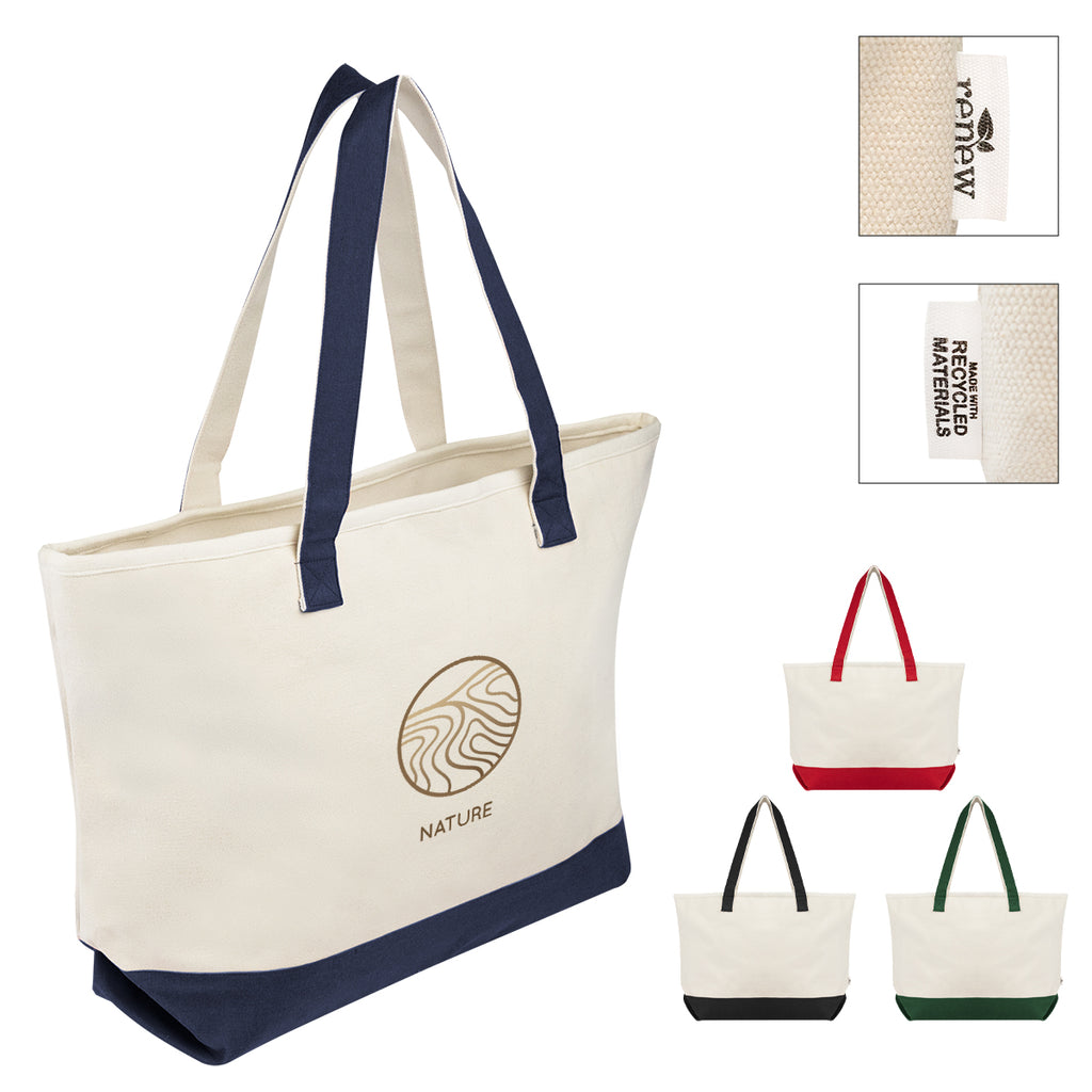 Starboard Tote Bag in Recycled Cotton Canvas, Large Embroidery