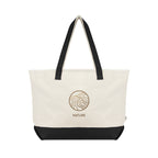 Starboard Tote Bag in Recycled Cotton Canvas, Large Embroidery - Black - Colorbrite