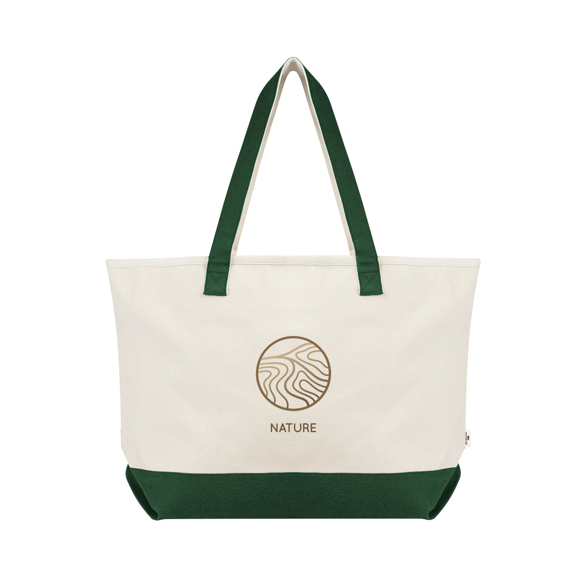 Starboard Tote Bag in Recycled Cotton Canvas, Large - Forest Green - Colorbrite