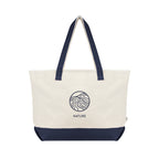 Starboard Tote Bag in Recycled Cotton Canvas, Large - Navy - Silk Screen