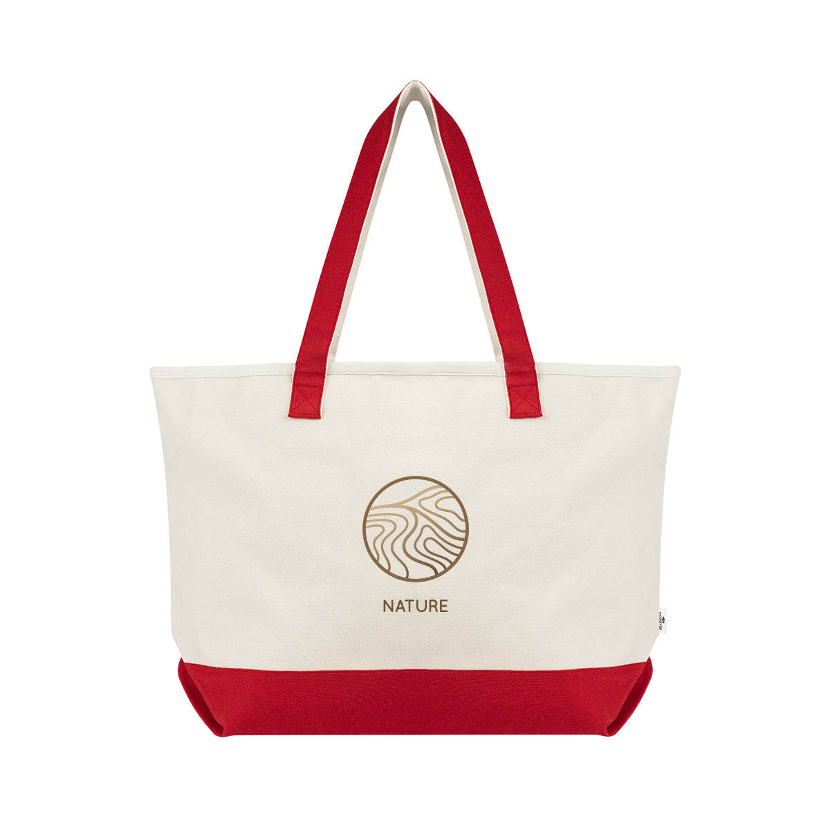 Starboard Tote Bag in Recycled Cotton Canvas, Large - Red - Colorbrite