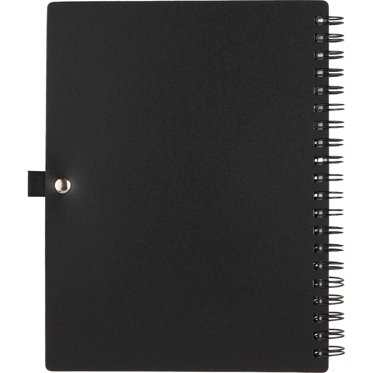 Stash Spiral Notebook with Two Pockets, 5 x 7 Inches - Black - Back