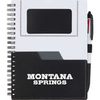 Stash Spiral Notebook with Two Pockets, 5 x 7 Inches - Black - Front