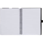 Stash Spiral Notebook with Two Pockets, 5 x 7 Inches - Black - Open