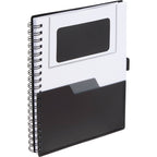 Stash Spiral Notebook with Two Pockets, 5 x 7 Inches - Black - Right Angle