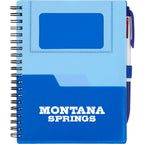 Stash Spiral Notebook with Two Pockets, 5 x 7 Inches - Blue - Front
