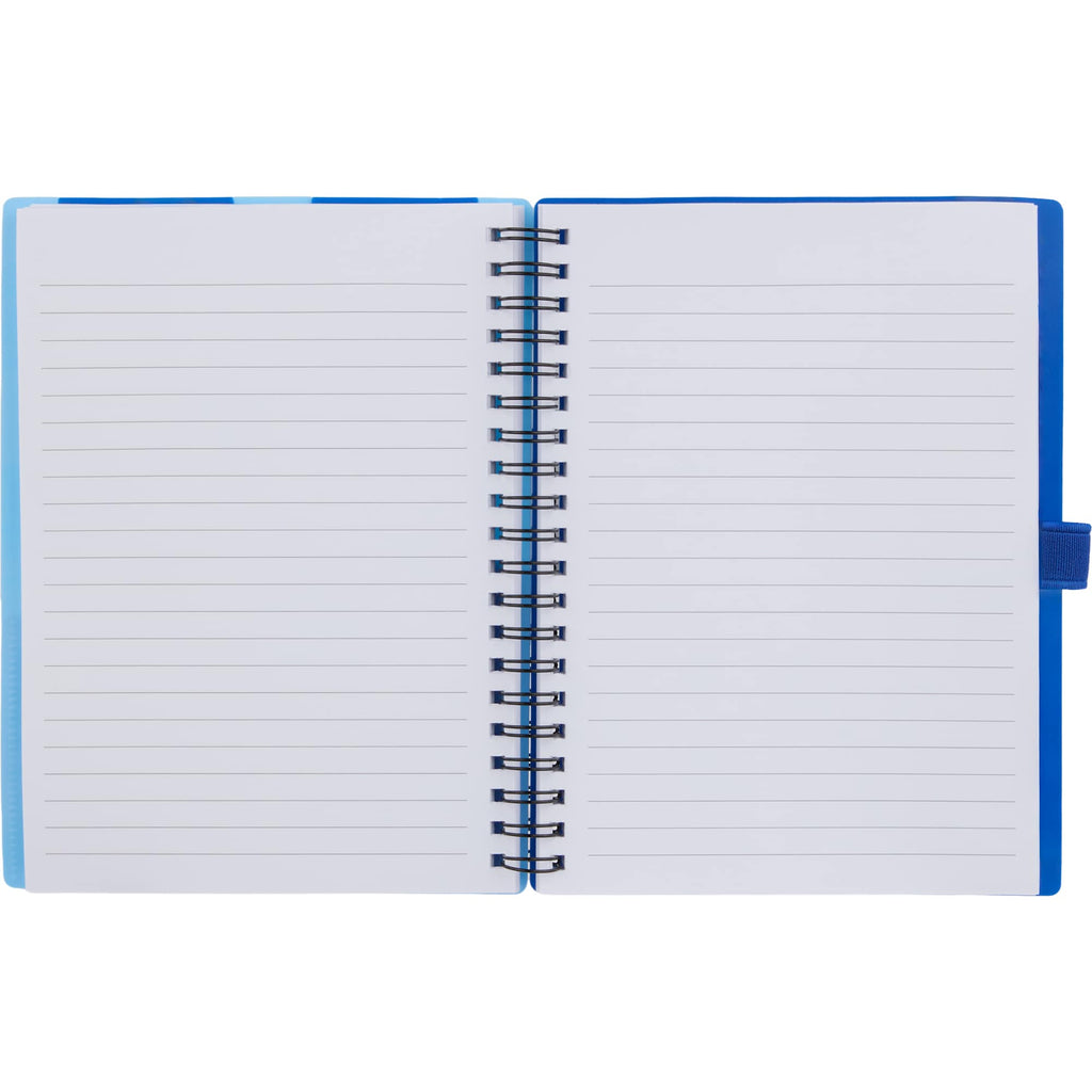 Stash Spiral Notebook with Two Pockets, 5 x 7 Inches - Blue - Open