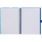 Stash Spiral Notebook with Two Pockets, 5 x 7 Inches - Blue - Open