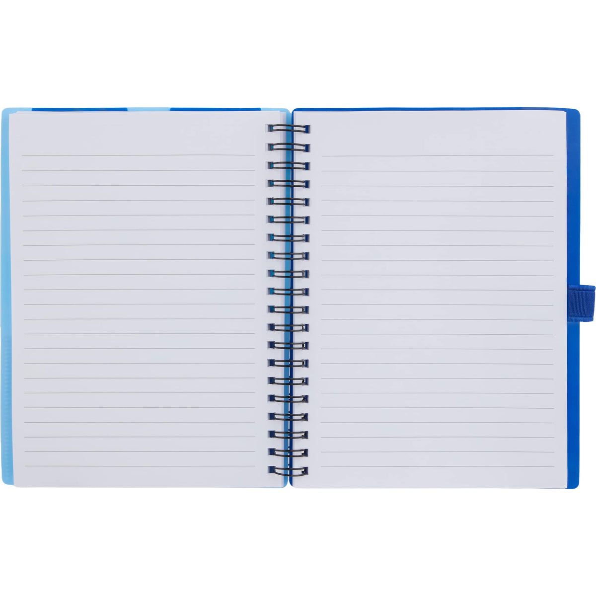 Stash Spiral Notebook with Two Pockets, 5 x 7 Inches - Blue - Open