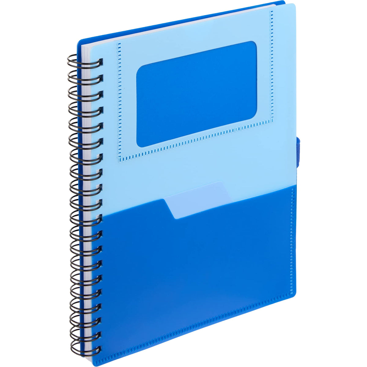 Stash Spiral Notebook with Two Pockets, 5 x 7 Inches - Blue - Right Angle