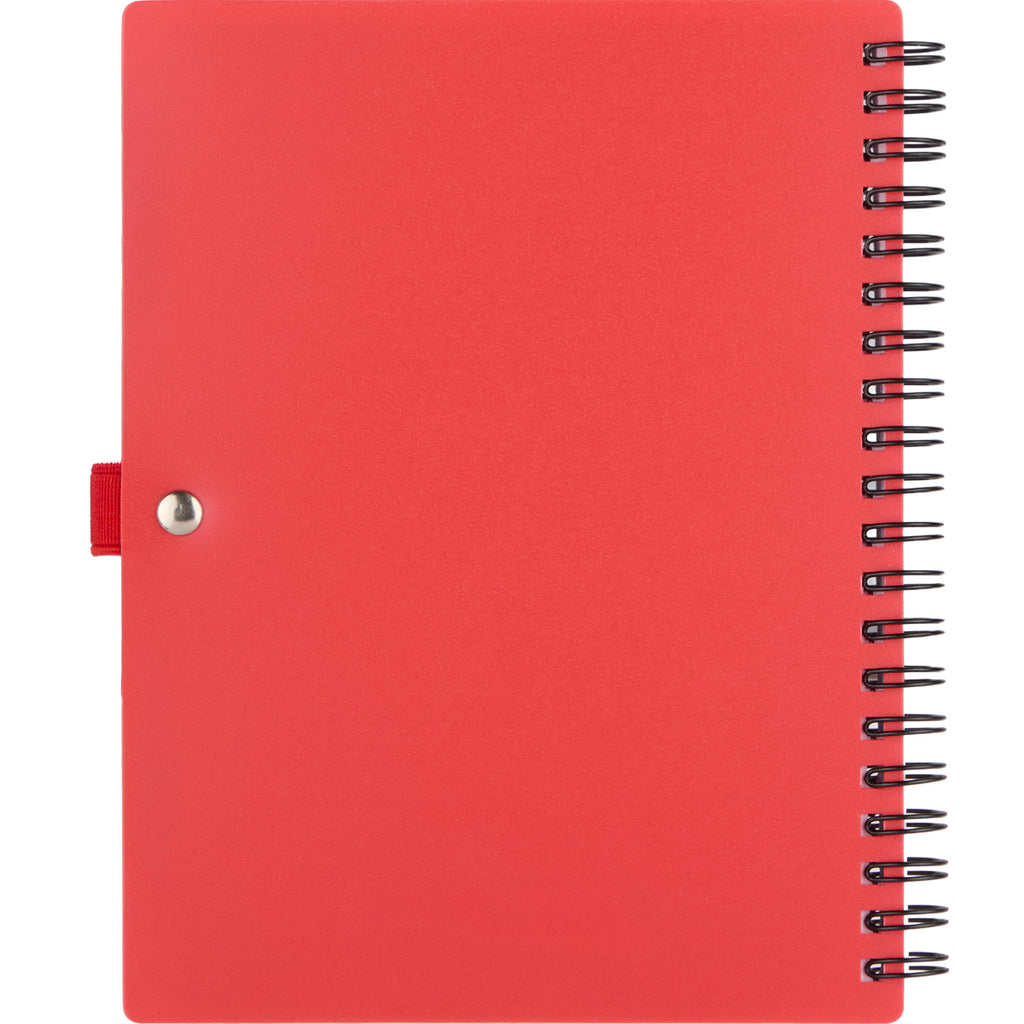 Stash Spiral Notebook with Two Pockets, 5 x 7 Inches - Red - Back