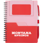 Stash Spiral Notebook with Two Pockets, 5 x 7 Inches - Red - Front