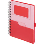 Stash Spiral Notebook with Two Pockets, 5 x 7 Inches - Red - Left Angle