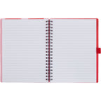 Stash Spiral Notebook with Two Pockets, 5 x 7 Inches - Red - Open
