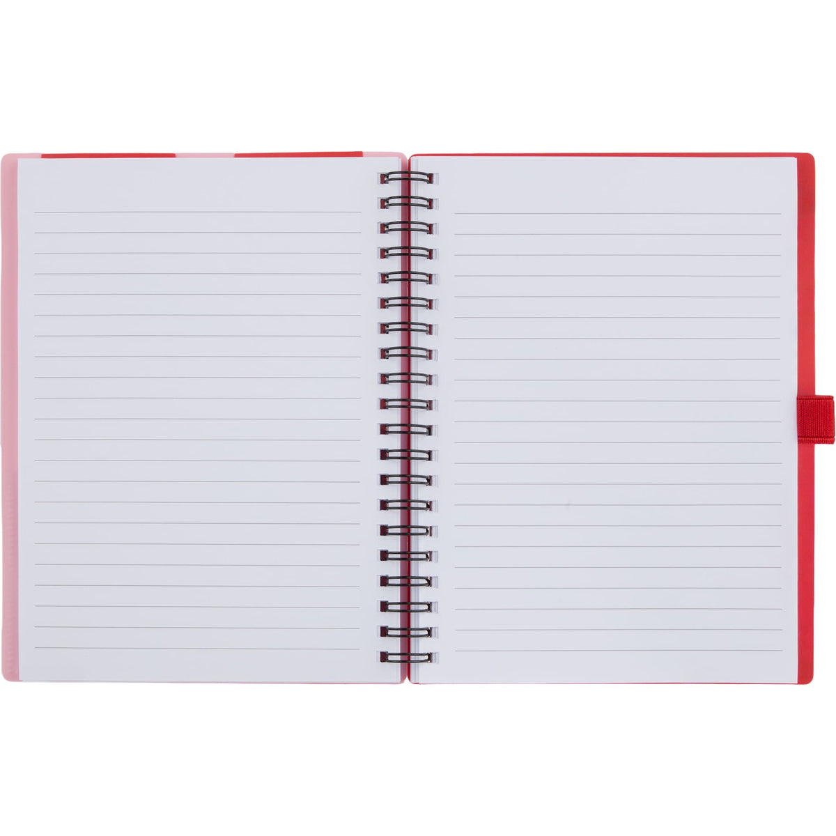 Stash Spiral Notebook with Two Pockets, 5 x 7 Inches - Red - Open
