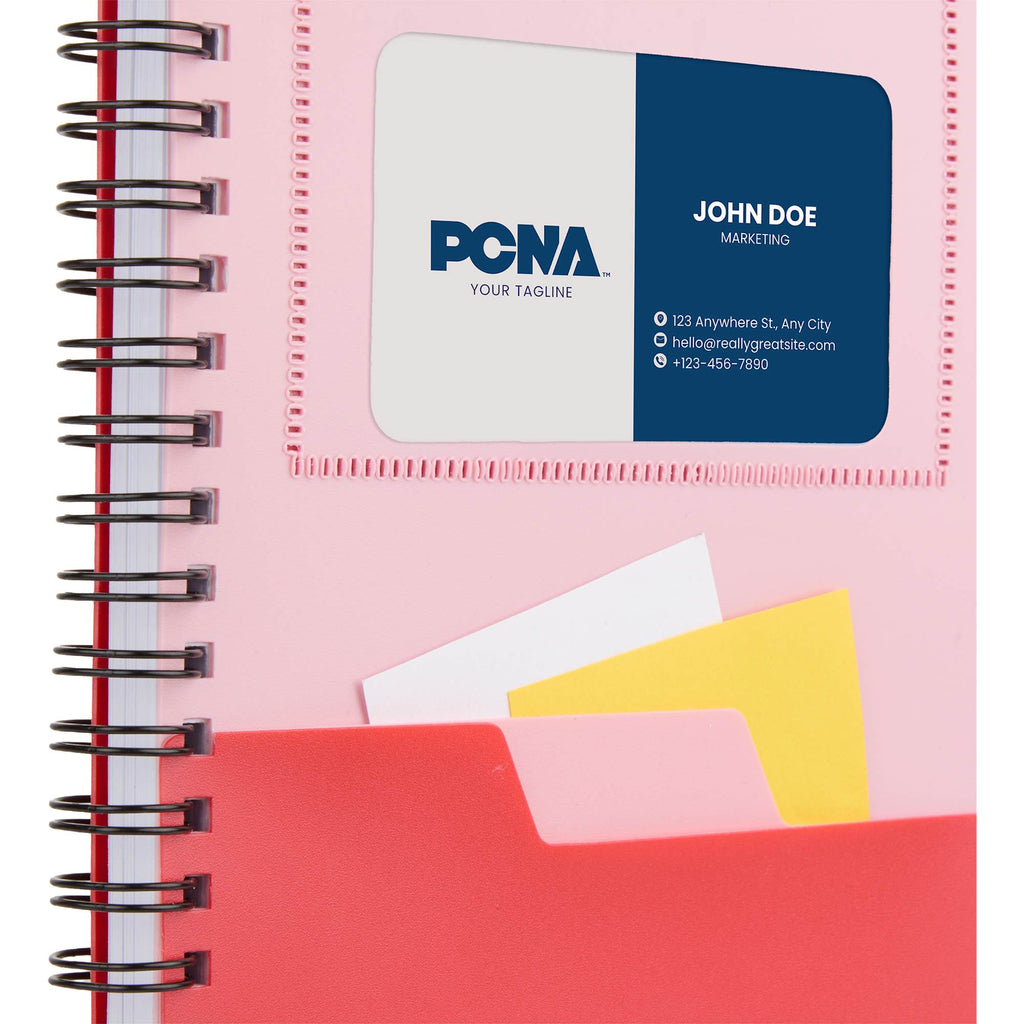 Stash Spiral Notebook with Two Pockets, 5 x 7 Inches - Red - Propped