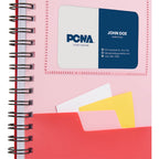 Stash Spiral Notebook with Two Pockets, 5 x 7 Inches - Red - Propped