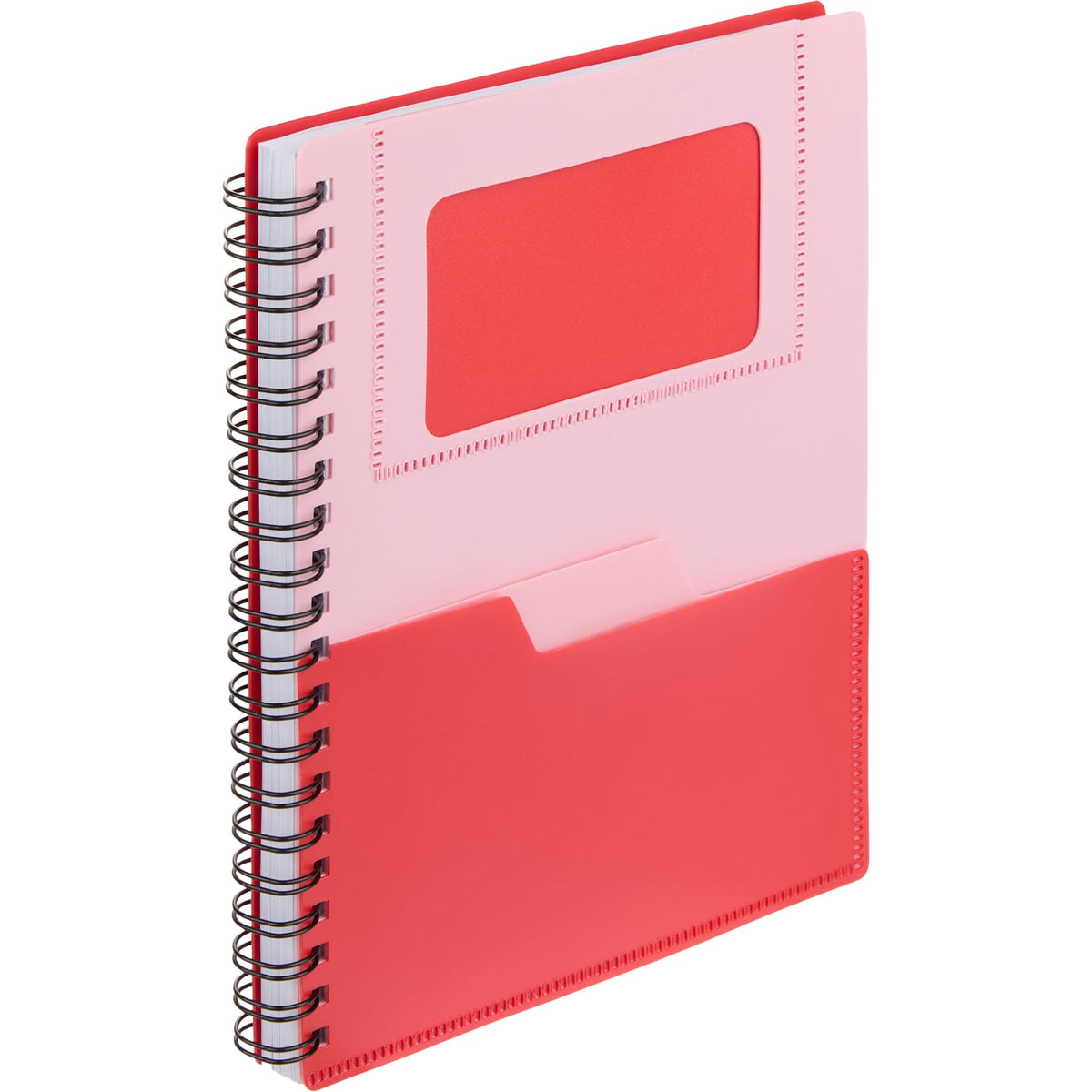 Stash Spiral Notebook with Two Pockets, 5 x 7 Inches - Red - Right Angle
