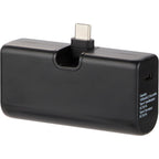 Stay Powered Mini Power Bank with USB-C Tip, 1,200 mAh Full Color - Black - Back Left Angle