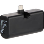 Stay Powered Mini Power Bank with USB-C Tip, 1,200 mAh Full Color - Black - Back Right Angle