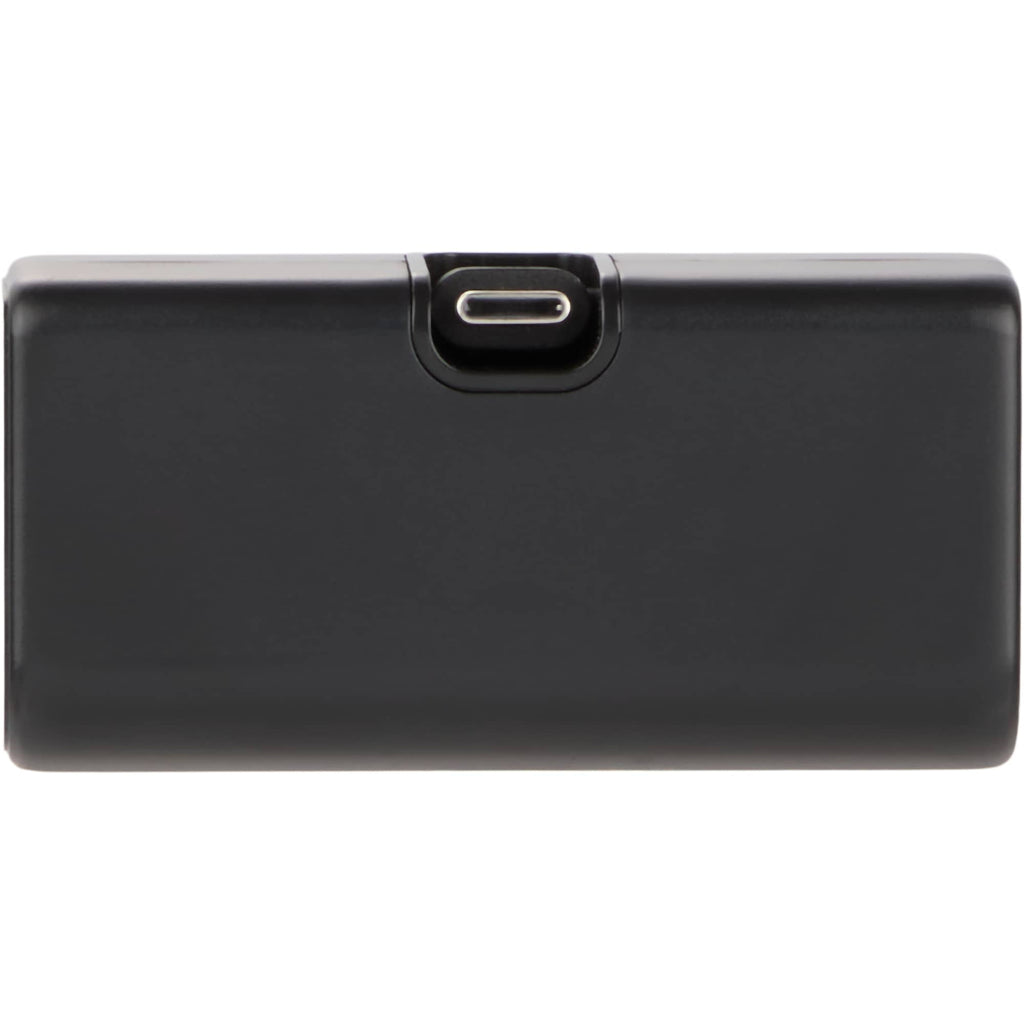 Stay Powered Mini Power Bank with USB-C Tip, 1,200 mAh Full Color - Black - Back