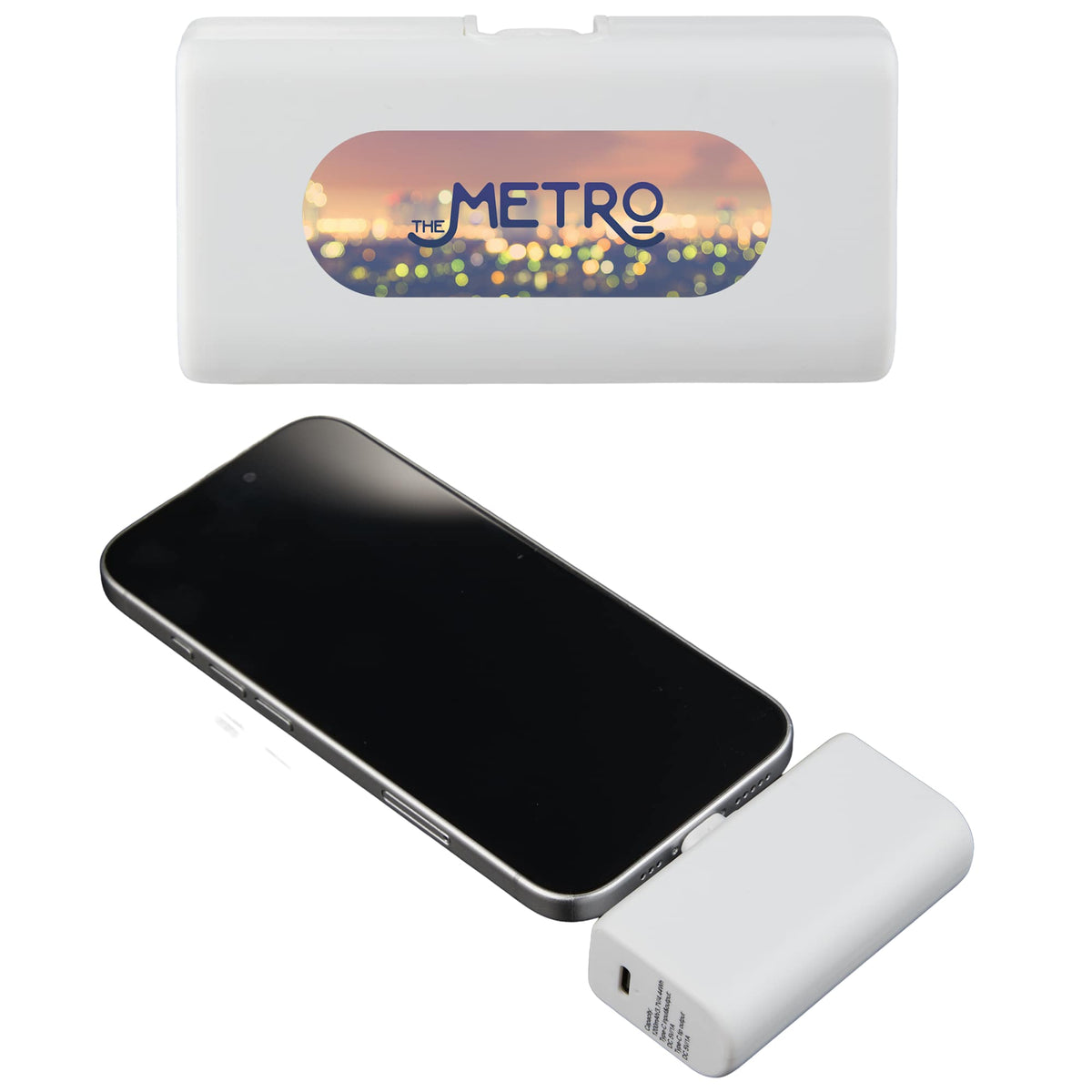 Stay Powered Mini Power Bank with USB-C Tip, 1,200 mAh Full Color - White - Default