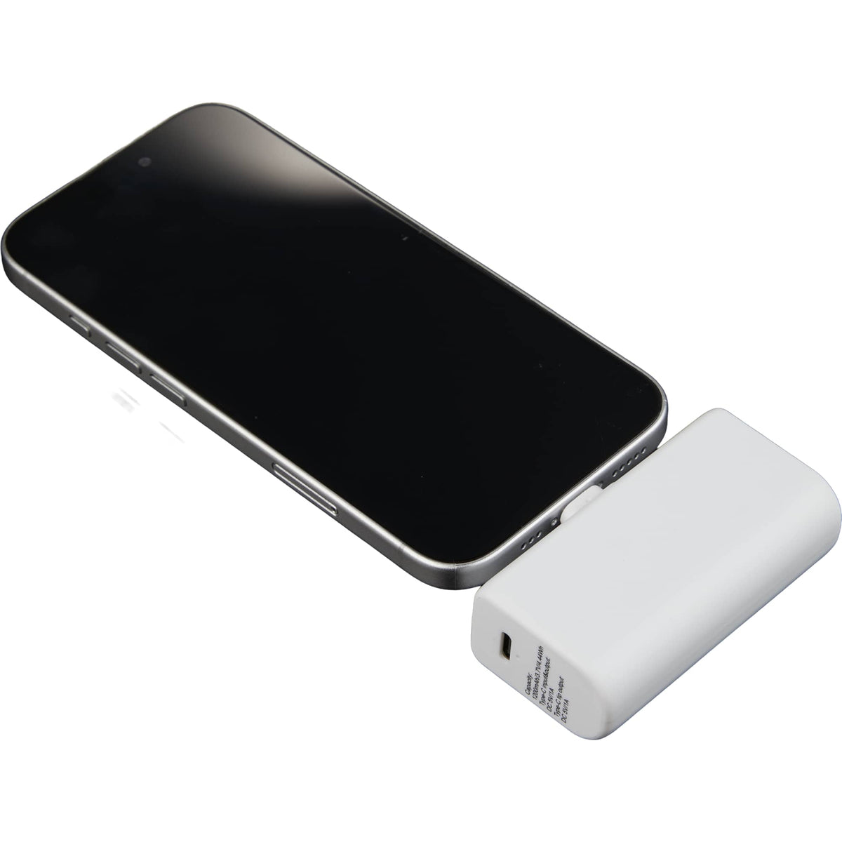 Stay Powered Mini Power Bank with USB-C Tip, 1,200 mAh Full Color - White - Detail