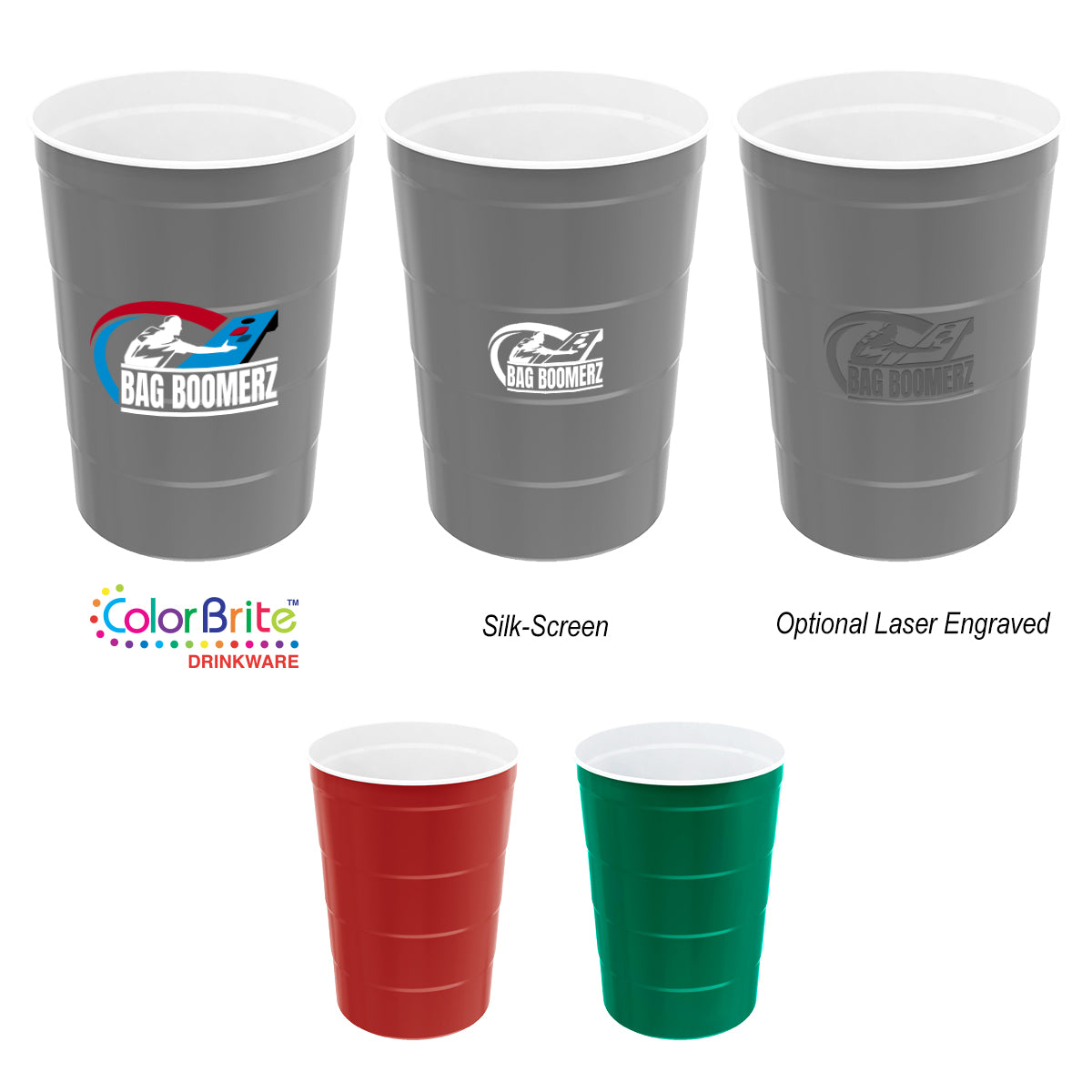 Steel Chill-Cups, 16 oz - Red