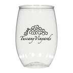 Stemless Wine Glass, 16 oz - Clear - Silk Screen