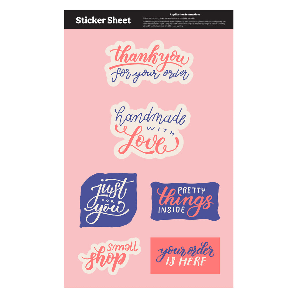 Sticker Sheet in Custom Shapes, 11.5 x 7 Inches - White - 4CP