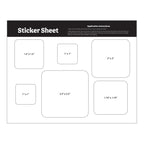 Sticker Sheet in Stock Shapes, 5.5 x 7 Inches - Squares_Blank