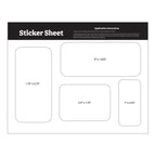 Sticker Sheet in Stock Shapes, 5.5 x 7 Inches - White - Rectangles_Blank