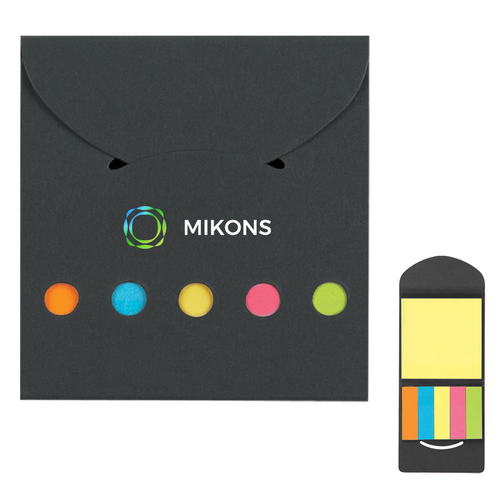 Sticky Notes and Flags in a Pocket Case - Black - Full Color