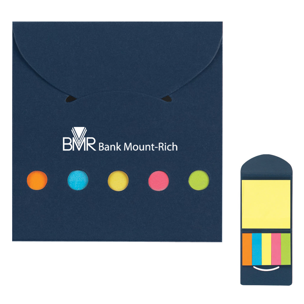 Sticky Notes and Flags in a Pocket Case - Blue - Silk Screen